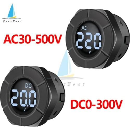 PZEM-024V/019V DC0-300V AC30-500V Digital Panel Voltmeter Voltage Meter Tester Round LCD Display For Car Auto Motorcycle