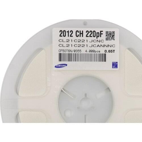 CL21C221JDCNNWC 0805 SMD capacitor CL21C221JDCNNNC CL21C221JDCNFNC CL21B221KDCNFNC 0805 220pF 200V X7R ±10% ±5% SMD MLCC