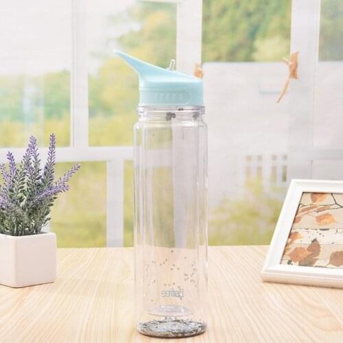 Creative double plastic Water Bottles flash powder portable outdoor sports kitchen bar table supplies best selling products 3