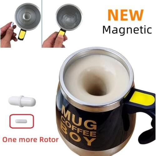 IN mark cup mug milk coffee auto self stirring Stainless steel metal magnetic capsules rotor
