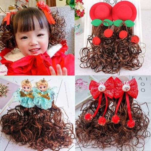 Cute Hair Clips Childrens Hair Accessories Wig Braids Hairpin Gift for kids Baby Headgear Girls Elsa Princess Hairpins