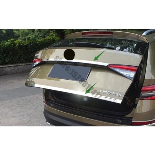 For Skoda Kodiaq 2017-2019 Stainless Steel Rear Tail Trunk Gate Molding Cover Trim 2pcs Car Styling accessories