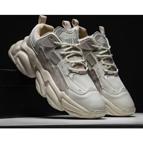 New Chunky Sneaker Men Running Shoes Breathable Mesh Outdoor Sport Shoes Thick Sole Jogging Walking Shoes Zapatillas Hombre