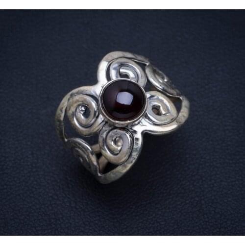 Natural Amethyst Handmade Unique 925 Sterling Silver Ring 7.25 A4153