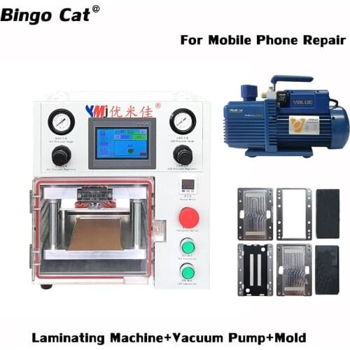 YMJ Newest Mini Portable Laminating Machine Glass OCA LCD Vacuum Lamination Machine For Edge Flat Mobile Phone Repair
