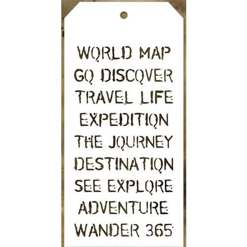 2021 New Label Tag Plastic Stencil For DIY Craft Making Word Number Pattern Scrapbooking Background Card No Metal Cutting Dies