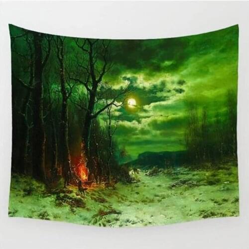 2021 New Printed Gloomy Night Tapestry Wall Hanging Polyester Tapestry