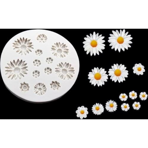Wholesale 10 pcs/lot Wild Chrysanthemum Flower Silicone Sugarcraft Mold Chocolate Cupcake Baking Fondant Cake Decorating Tools