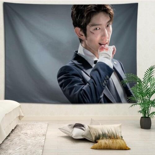 Custom LEE JOON GI printed Creative tapestry living room bedroom background wall fabric hanging painting small fresh