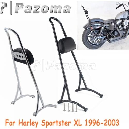 20inch Motorcycle Rear Passenger Backrest Pad For Harley Sportster XL 883 1200 XLH Steel Luggage Sissy Bar Rack 1996-2003