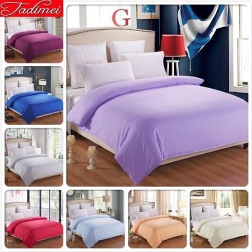 1 piece Duvet Cover Solid Plain Pure Color Quilt Bedding Bag Adult Kid Girl Soft Cotton Single Twin Full Queen King Size 150x200