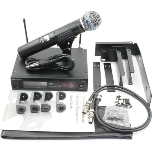 Free Shipping by DHL SLX24/BETA58 UHF Handheld Wireless Microphone System with Rack Mounting Bracket Rack Kits