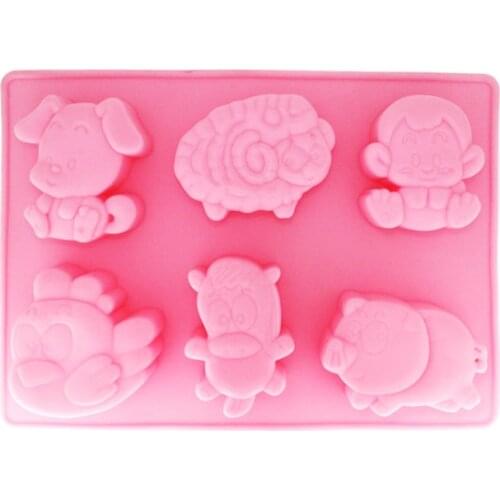 6-Cavity Silicone Soap Mold Chocolate Candy Ice Tray Mould Homemade Soap Making Tool