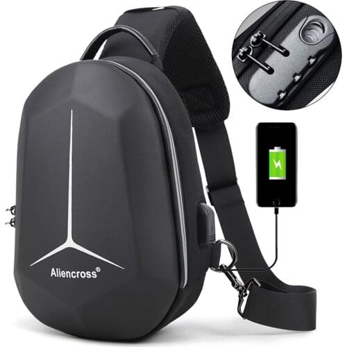 Anti-theft lock Crossbody Bag for USB charging travel Shoulder bag High-quality Messenger Bags Male Waterproof Chest Bag for men