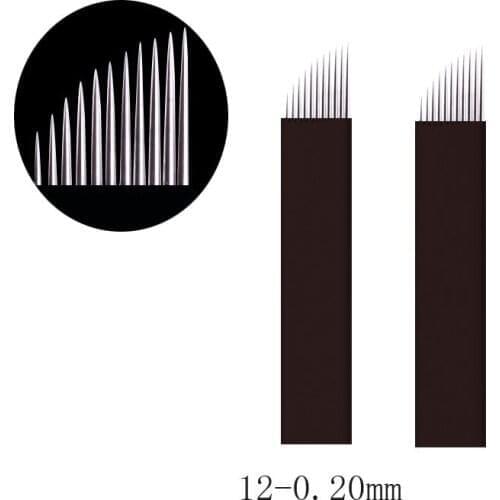 Extremely Thin 0.20mm Nano 12F Blades Microblading Needles Permanent Makeup Eyebrow Tattoo Needle Blade Microblade 3D Embroidery