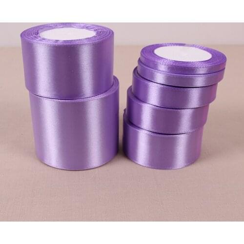 6/10/12/15/20/25/32/38/50MM Light Purple Silk Satin Ribbon Wedding Party Decoration Gift Wrapping Christmas Sewing Fabric Ribbon