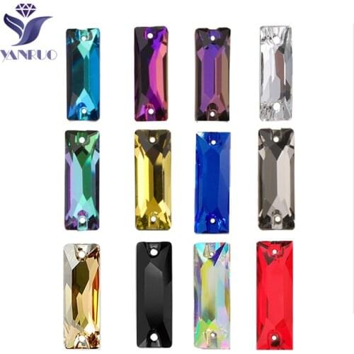 YANRUO 3255 Cosmic Baguette All Color Sew On Stones Glass Rhinestones Flatback Rhinestones Sewing Rhinestone Stones For Clothes