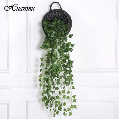 90cm Green Plant Hanging Artificial Rattan Vines Artificial Plant Ivy Decoration Leaves Wedding Flowers Home Wall Decoration