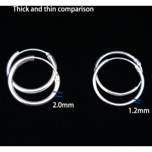 Increased Thickness 925 Sterling Silver Hoop Earrings For Women Thicker Than Normal Bold Ear Hoop Round Circle Earrings Hoops