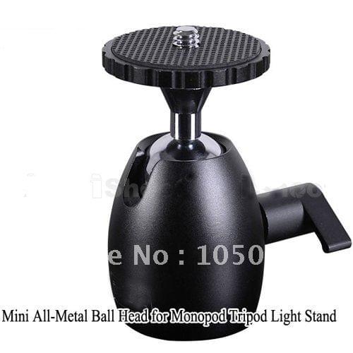1/4'' Hot Shoe Mount Stand adapter Mini All-Metal Ball Head for camera Monopod Tripod Light Stand