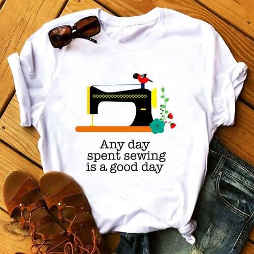 100% Cotton Sewing T Shirt Any Day Spent Sewing Is A Good Day Quilting Shirt Gift for Sewer