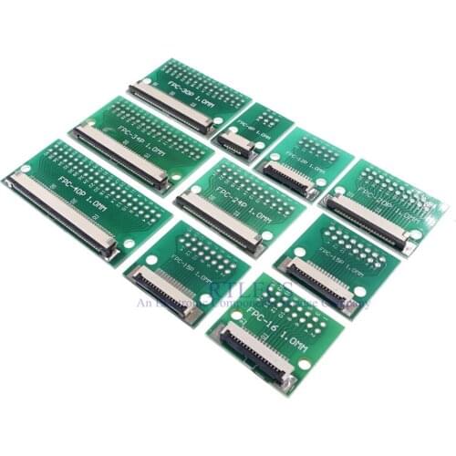 100 pcs FPC FFC 4 8 10 12 20 24 30 40 50 60 Pin Adapter 1.0 mm to 2.54 mm x 2.54 mm pitch through hole DIP PCB adapter Converter