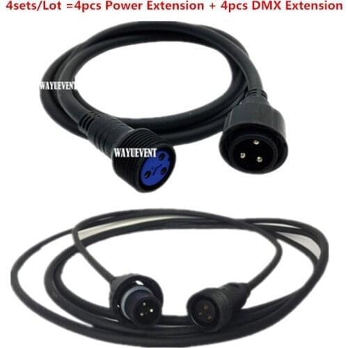 4sets /lot IP65 Outdoor Stage light waterproof DMX512 Power Cable LED par Wall washer hand in hand extension cable