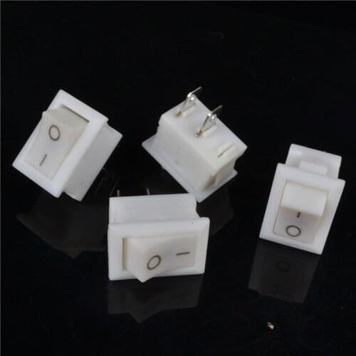 5PCS 10*15mm White 2PIN SPST ON/OFF Boat Rocker Switch Car Dash Dashboard Truck RV ATV Home