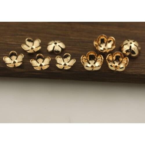 DIY Beaded Jewelry Accessories Pure Copper 10/13mm Thick Receptacle Plum Blossom Receptacle earring charms