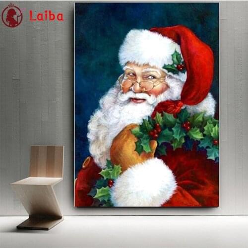 2021 new Full Square round Diamond painting Santa Claus 5d diy Diamond embroidery Cross stitch resin office wall decor artwork