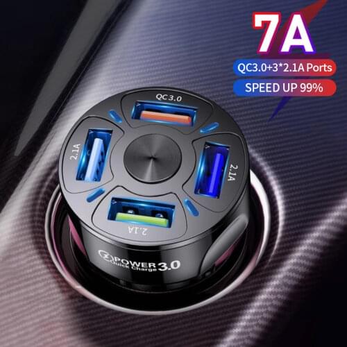 4 USB charger car Cigarette Lighter chargerPort For Phone Samsung Cigarette Lighter Socket Adapter FAST CAR CHARGER