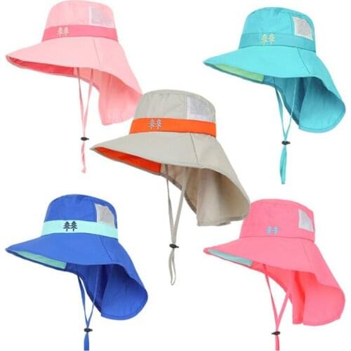 Wide Brim Children Sun Hat Kids Bucket Cap Summer Beach Girls Travel Outdoor New Fashion Cute Casual Sun Hats