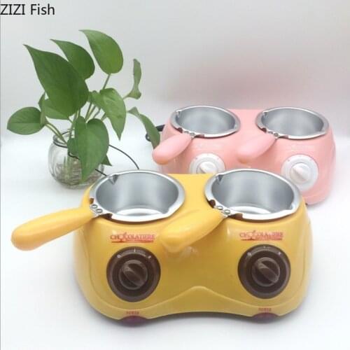 Electric heating Candy Chocolate Melting Pot Chocolate Fountain DIY Kitchen Tool with Heart-shape Mold for Soap Making