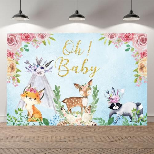 Thinvinyl new born woodland BirthdayParty baby shower BannerBackgrounds Printed Professional Indoor Photographic studio Backdrop