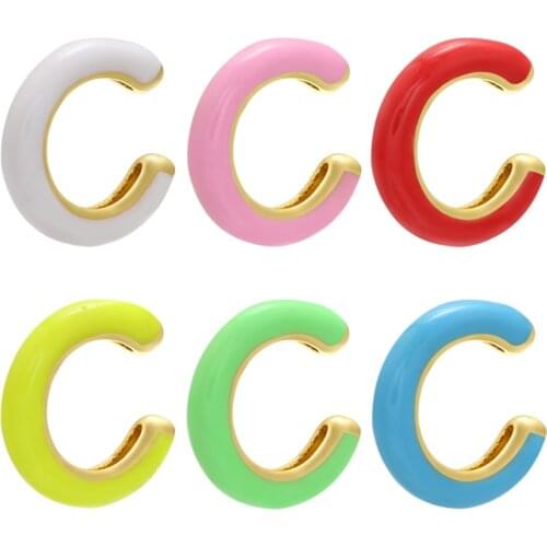 HECHENG,1 piece. C shape Enamel Ear cuffs for women/men 2020 NEW popular Clip-on earrings fake piercing earring Jewelry VE273