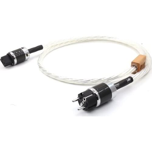 Hifi Schuko AC Power Cable Cord, Carbon Fiber EUR Plug High Performance Power Cable, Amplifier Extension Cable