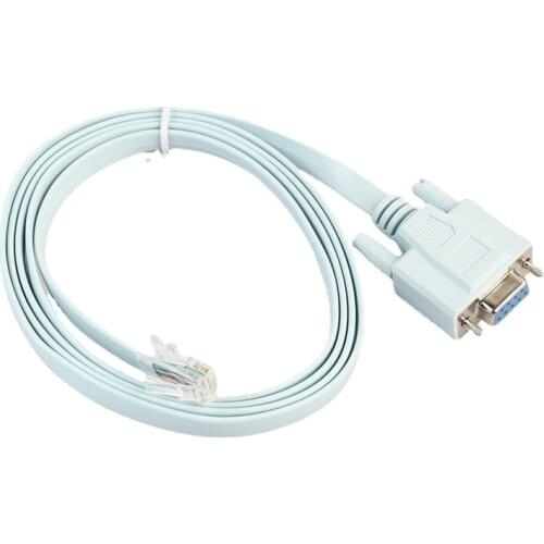 USB Console Cable RJ45 Cat5 Ethernet To Rs232 DB9 COM Port Serial Female Rollover Routers Network Adapter Cable Blue