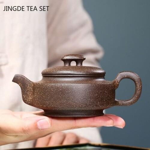 Chinese Authentic Yixing Tea Pot Handmade Purple Clay Teapot Raw Ore Kettle Boutique Teaware Tie Guanyin Tea Ceremony Gift 220ml