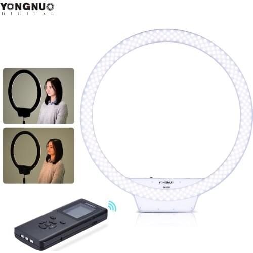 YongNuo YN308 Selfie Ring LED Light 3200K~5500K Bi-Color Temperature LED Video Light Wireless Remote CRI95 w/Handle Grip