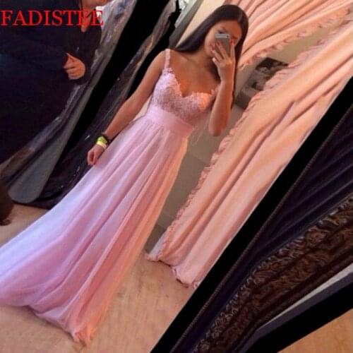 Lace Elegant Long Evening Dress Prom Party Robe De Soiree Longue Formal Dress Simple Robe De Soiree Chiffon Lace-up