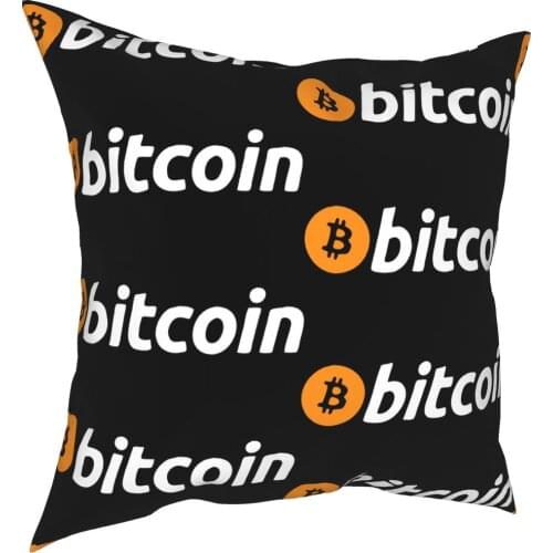 Bitcoin Crypto Cryptocurrency Btc Square Pillow Case Polyester Decorative Pillow Bitcoin Ethereum Blockchain Cushion Covers
