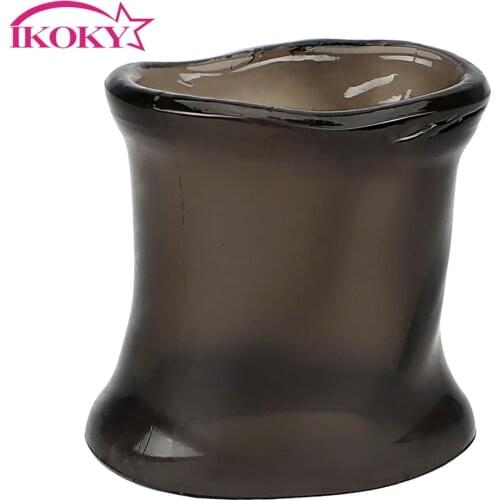 IKOKY Delay Ejaculation Adult Products Penis Sleeve Chastity Cage Cock Ring Penis Ring Silicone Extender Sex Toys for Men Male