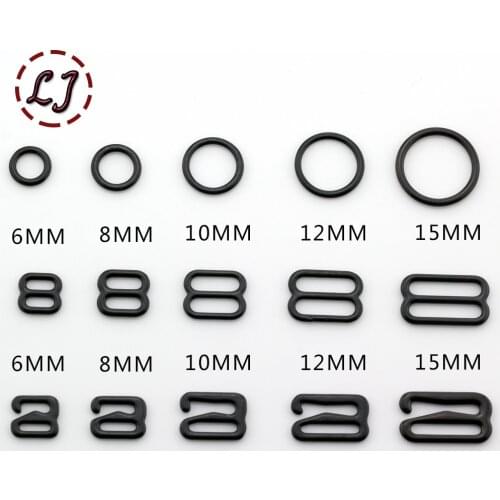High quality 30pcs/lot 10mm 12mm painted white black type 0 8 9 metal bar Buckles clips for Lingerie Adjustment accessories DIY