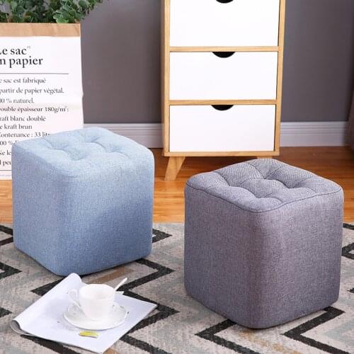 Small wood bench creative lazy man square stools living room couch mid century bench nordic chair silla para maquillaje