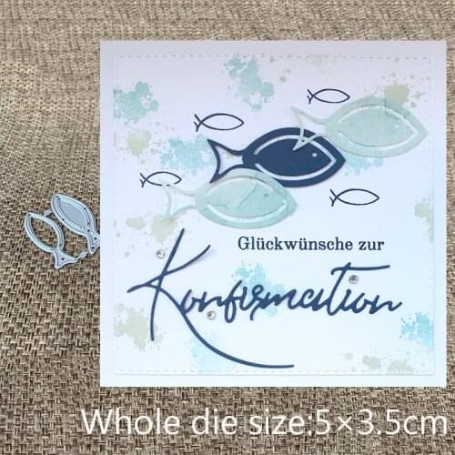 New Design Craft Metal Cutting Die cut dies 2pcs fish decoration scrapbook Album Paper Card Craft Embossing die cuts