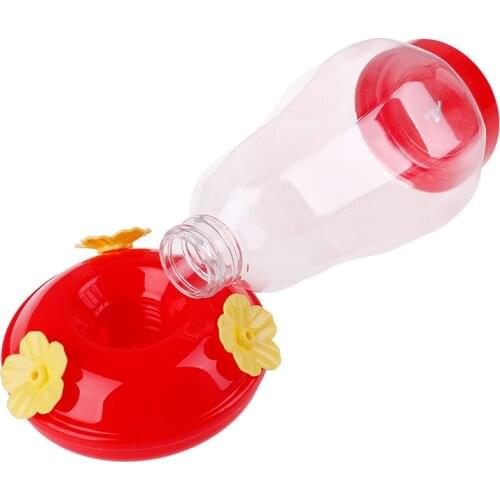 Plastics Bird Water Feeder Bottle Hanging Hummingbird Feeder Garden Outdoor Plastic Flower Iron Hook Bird Feeder