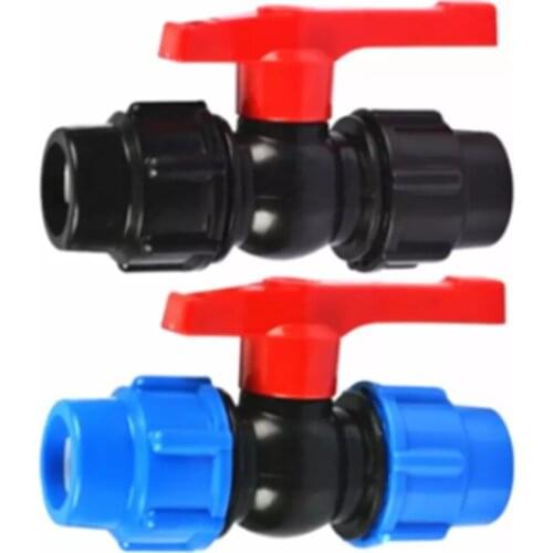 20/25/32/40/50/63mm Plastic Water Pipe Quick Valve Connector PE Tube Ball Valves Accessorie