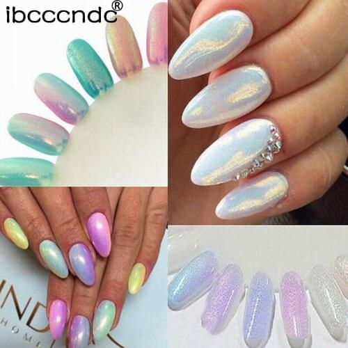 New Mermaid Gradient Nail Glitter Powders Pretty Shimmer Powder Laser Dust Nail Art Decorations Chrome Nail Powder