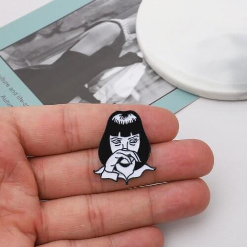Cute metal cartoon enamel Brooches Girl pin Badge jewelry
