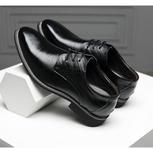 Luxury Business Oxford Leather Shoes Men Breathable Rubber Formal Dress Shoes Male Office Wedding Flats Footwear Mocassin Homme